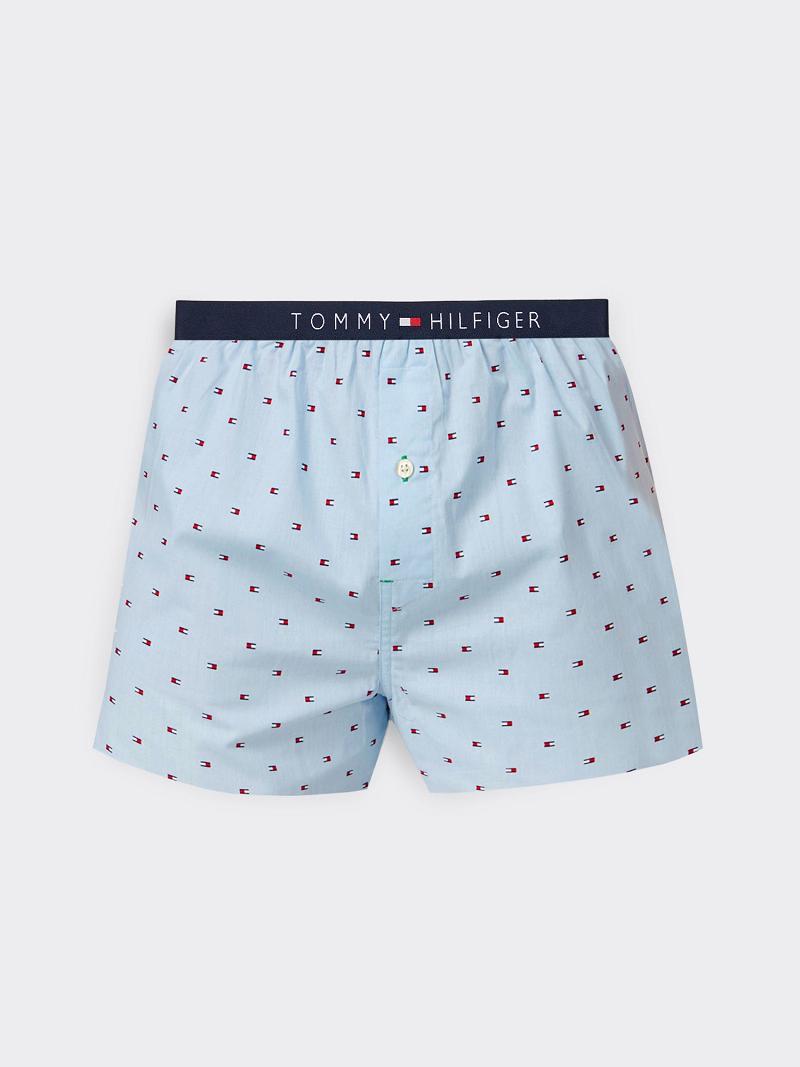 Férfi Tommy Hilfiger Pamut classics fashion boxer Boxers Kék | HU 1342HAP